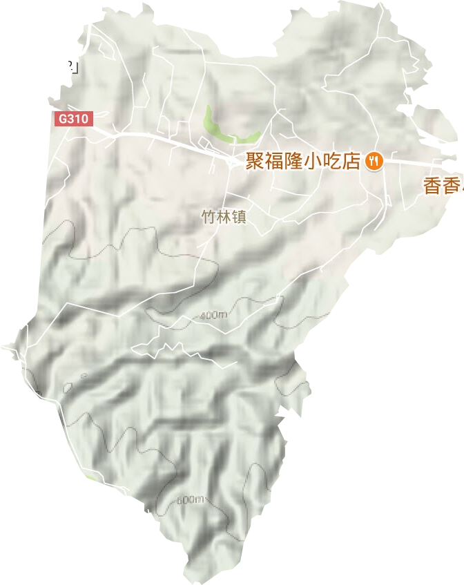 竹林镇地形地图