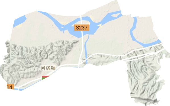 河洛镇地形地图