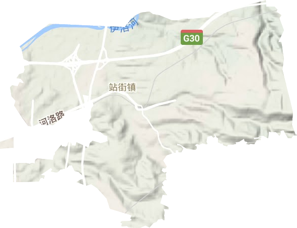 站街镇地形地图