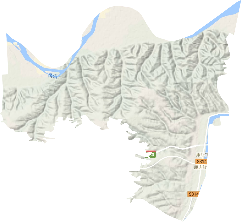康店镇地形地图