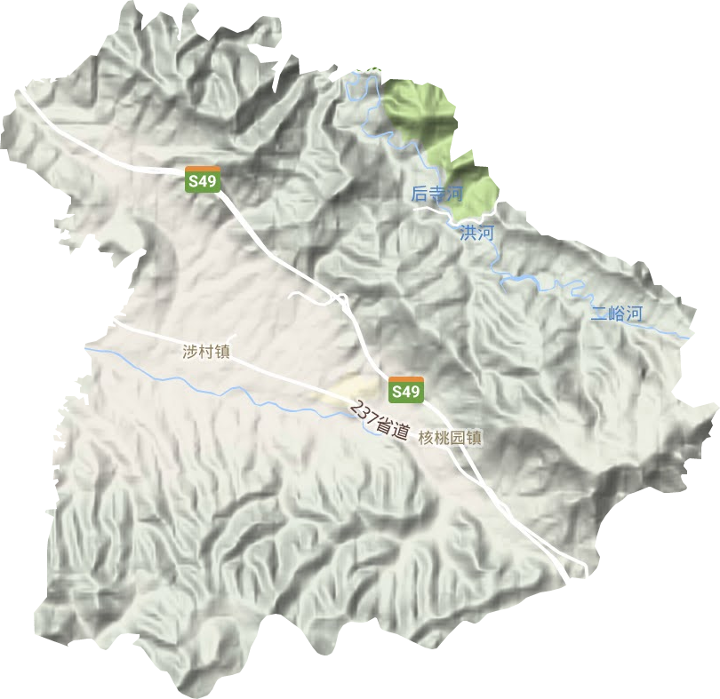 涉村镇地形地图