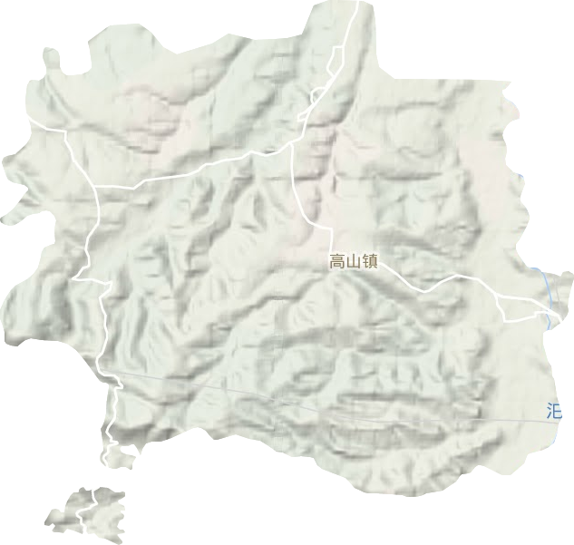 高山镇地形地图