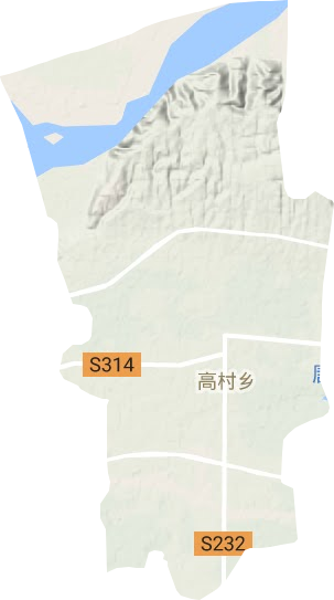 高村乡地形地图
