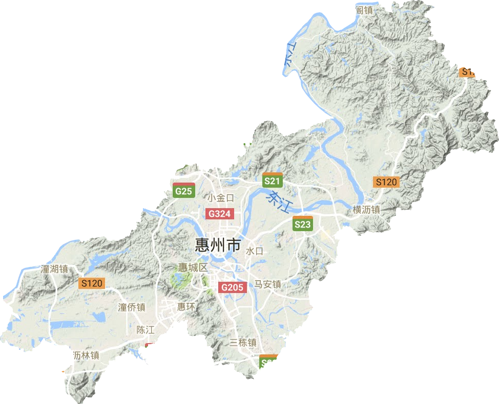 惠城区地形地图