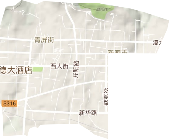 青屏街街道地形地图