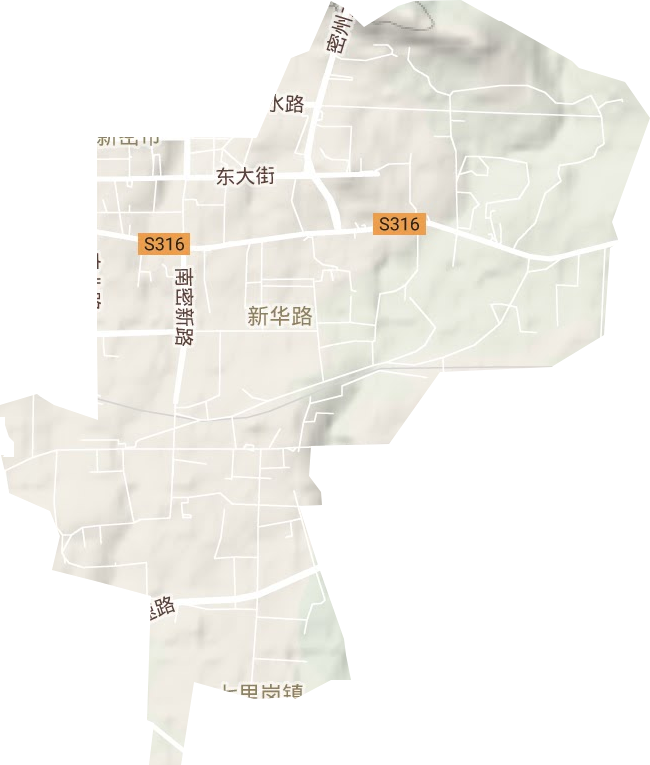 新华路街道地形地图