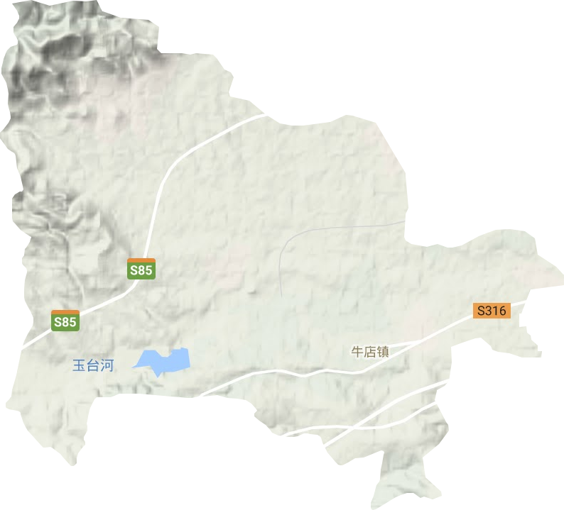 牛店镇地形地图