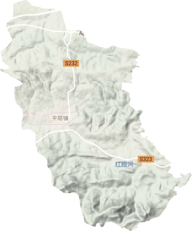 平陌镇地形地图