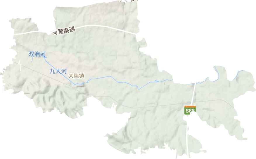 大隗镇地形地图