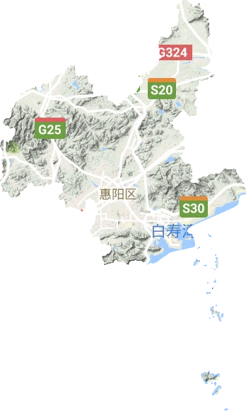 惠阳区地形地图