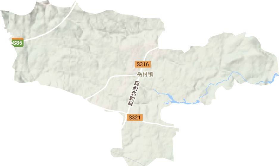 岳村镇地形地图