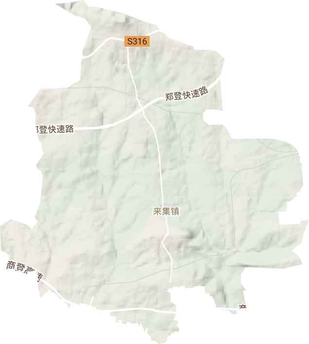 来集镇地形地图