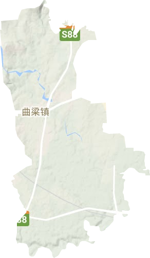 曲梁镇地形地图