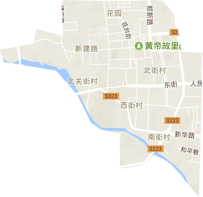 新建路街道地形地图