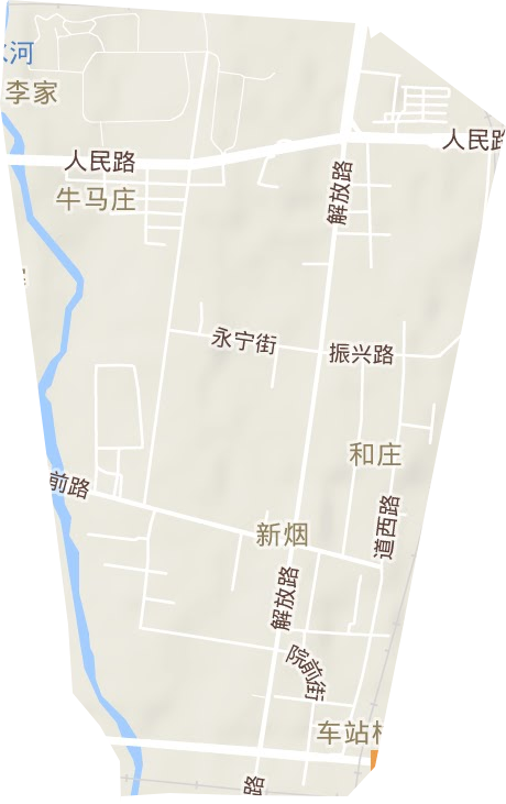 新烟街道地形地图