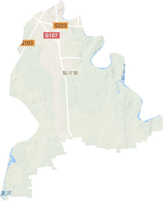 梨河镇地形地图