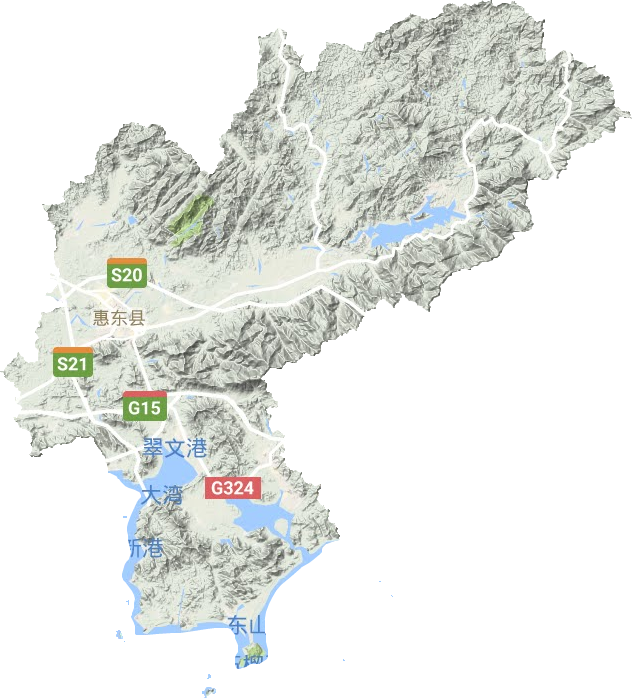 惠东县地形地图