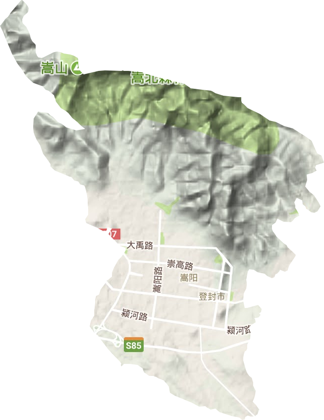 嵩阳街道地形地图