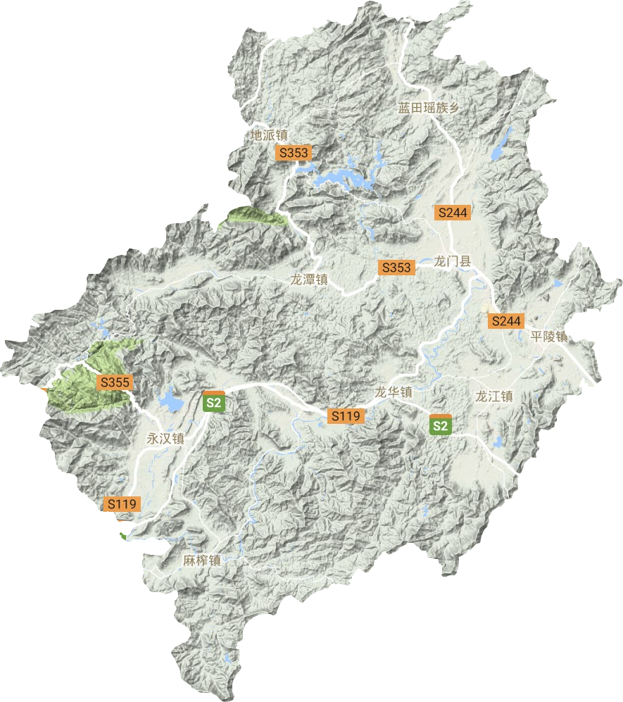 龙门县地形地图