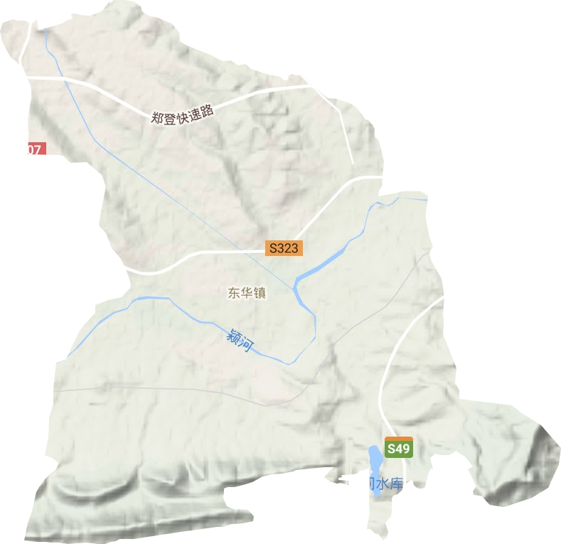 东华镇地形地图