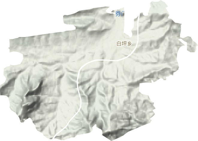 白坪乡地形地图