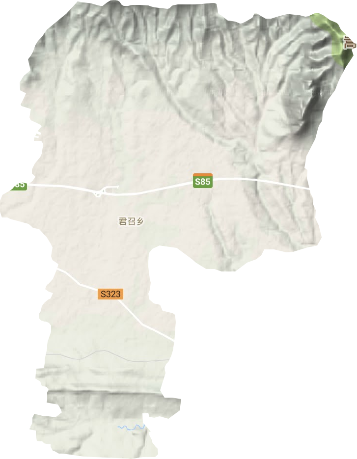 君召乡地形地图