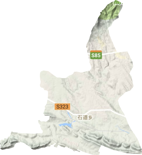 石道乡地形地图