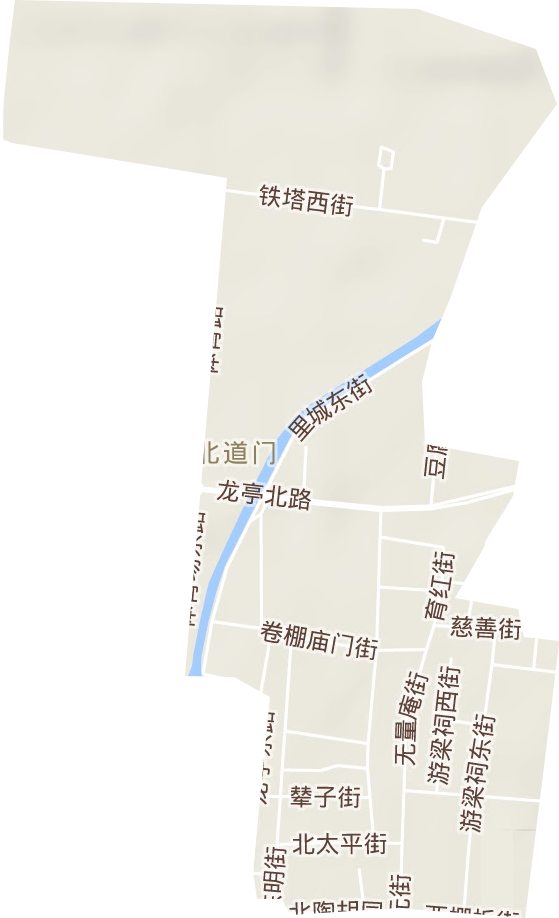 北道门街道地形地图