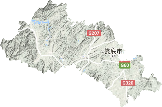 娄底市地形地图