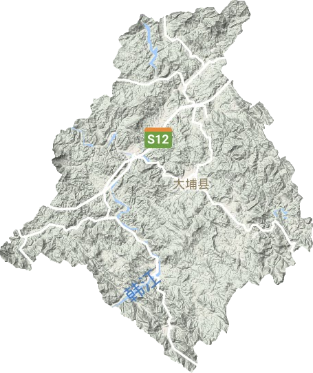 大埔县地形地图