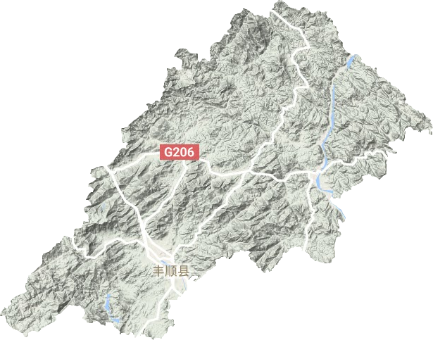 丰顺县地形地图