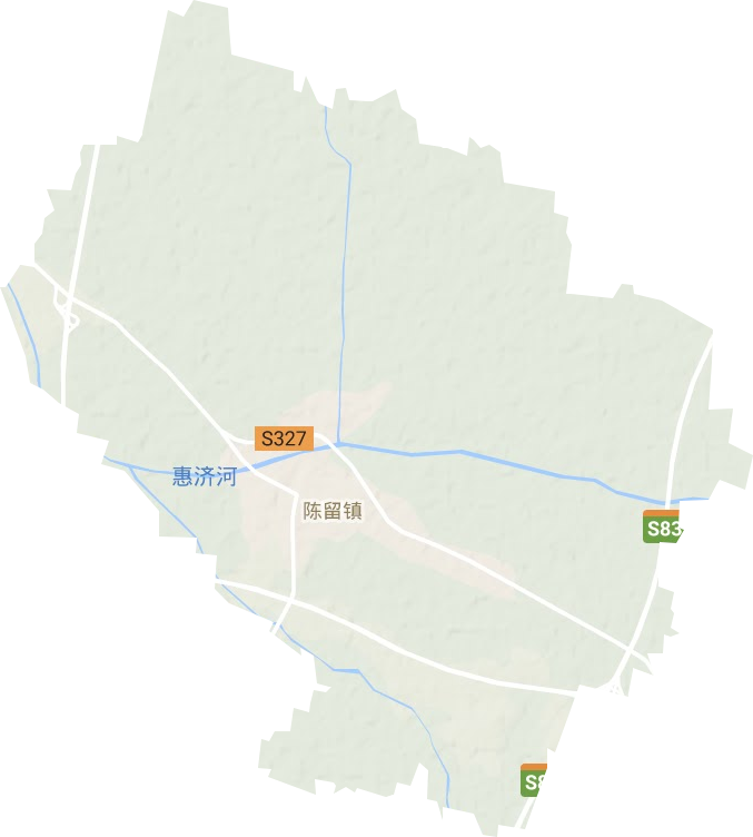 陈留镇地形地图