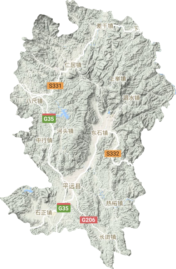 平远县地形地图