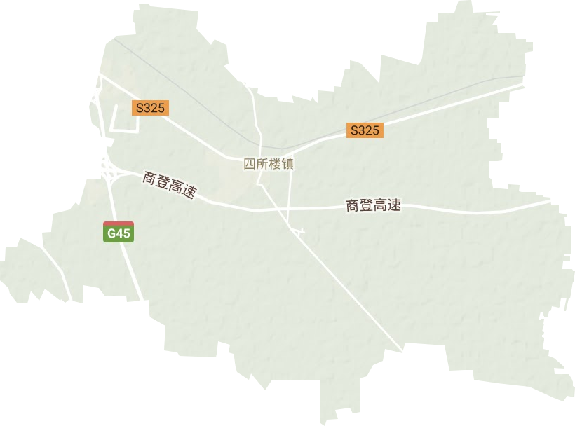 四所楼镇地形地图