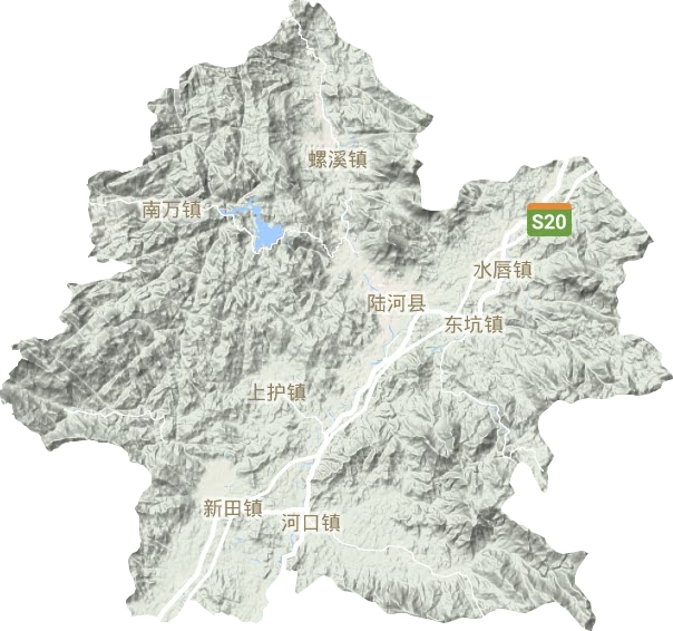 陆河县地形地图