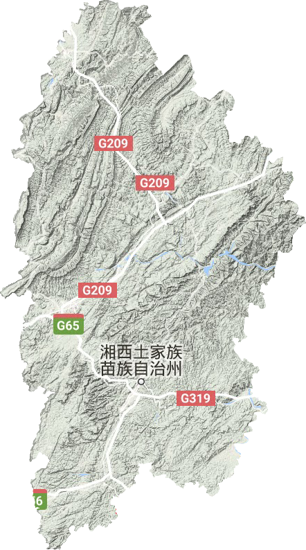 湘西州地形地图