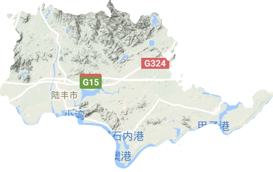 陆丰市地形地图