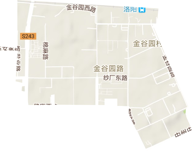 金谷园街道地形地图