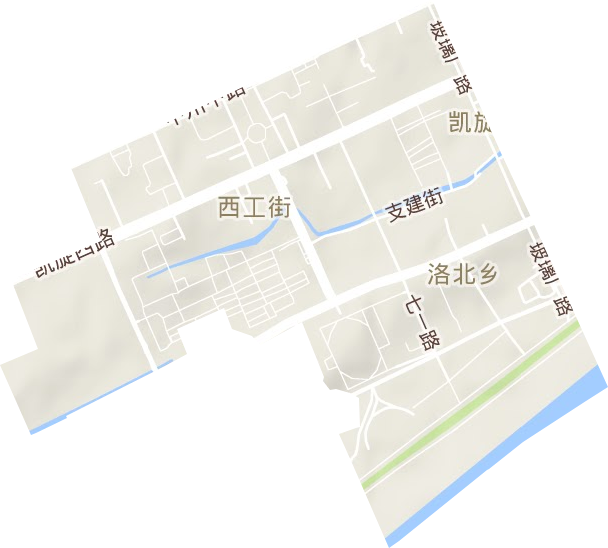 西工街道地形地图