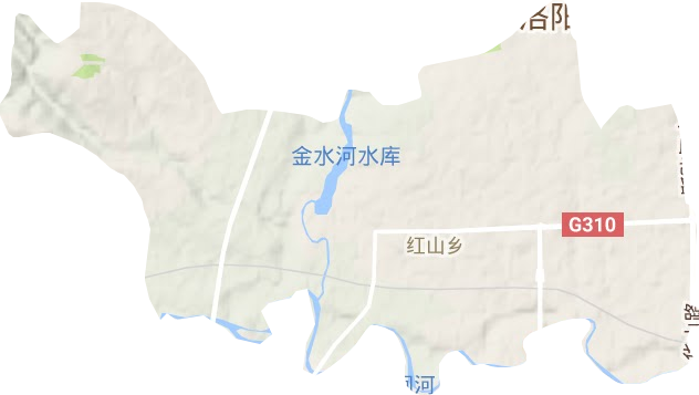红山街道地形地图