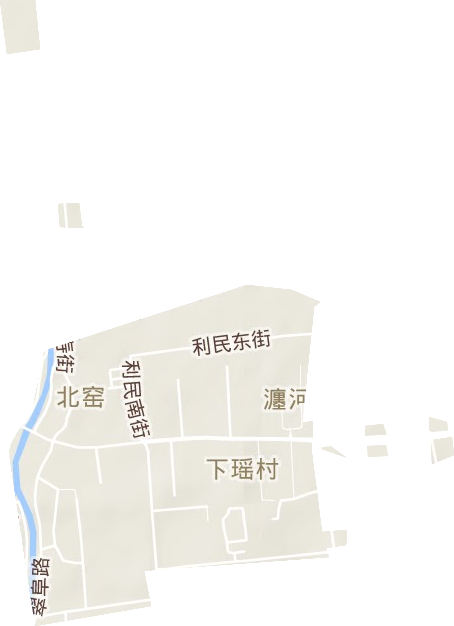 北窑街道地形地图