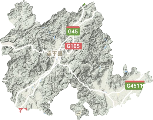连平县地形地图
