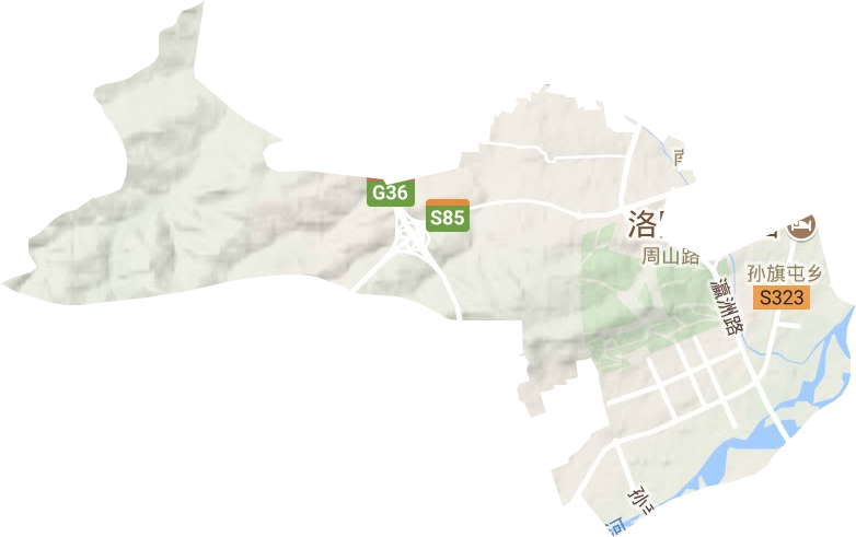 瀛洲街道地形地图