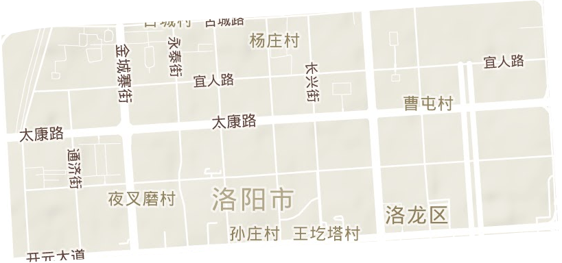 开元路街道地形地图