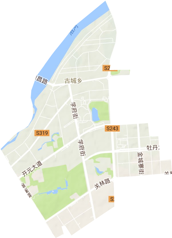 古城街道地形地图