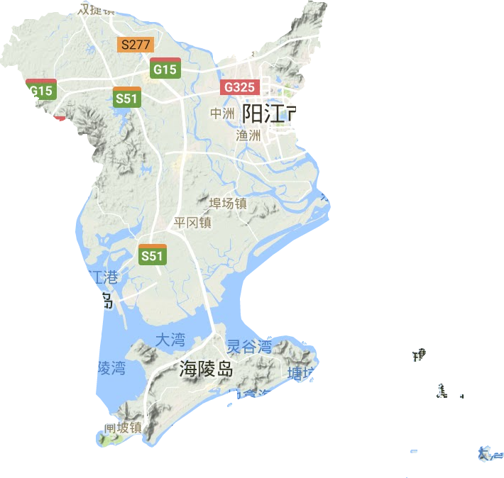 江城区地形地图