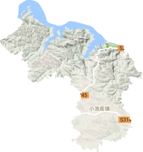 小浪底镇地形地图