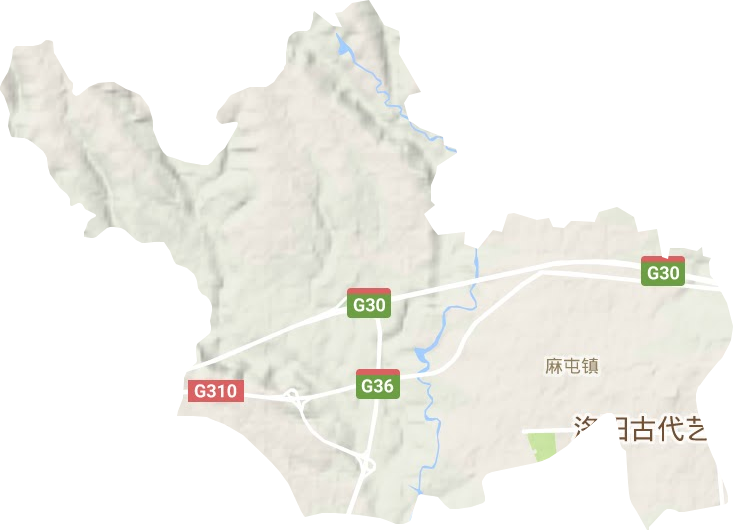 麻屯镇地形地图