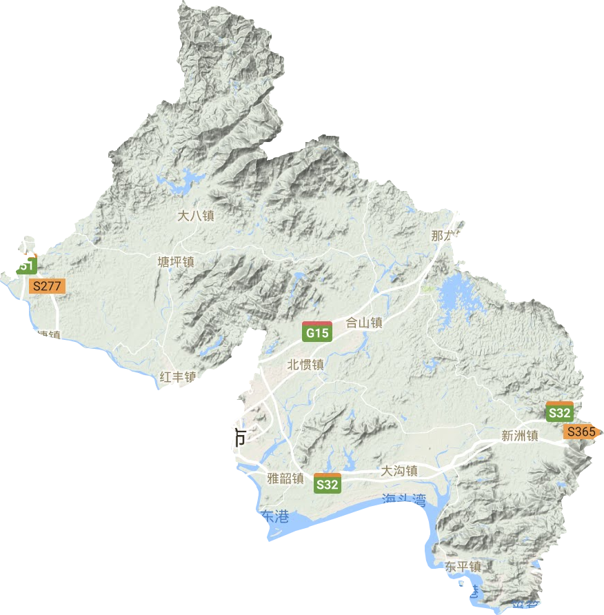 阳东区地形地图