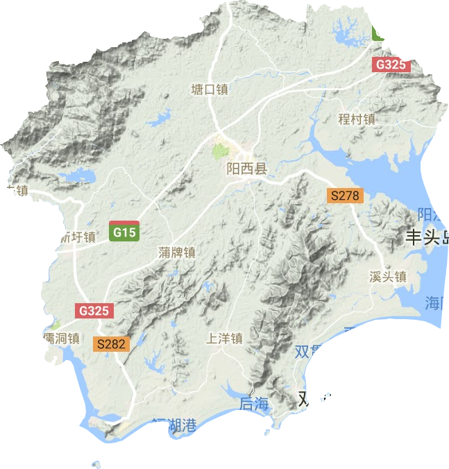 阳西县地形地图
